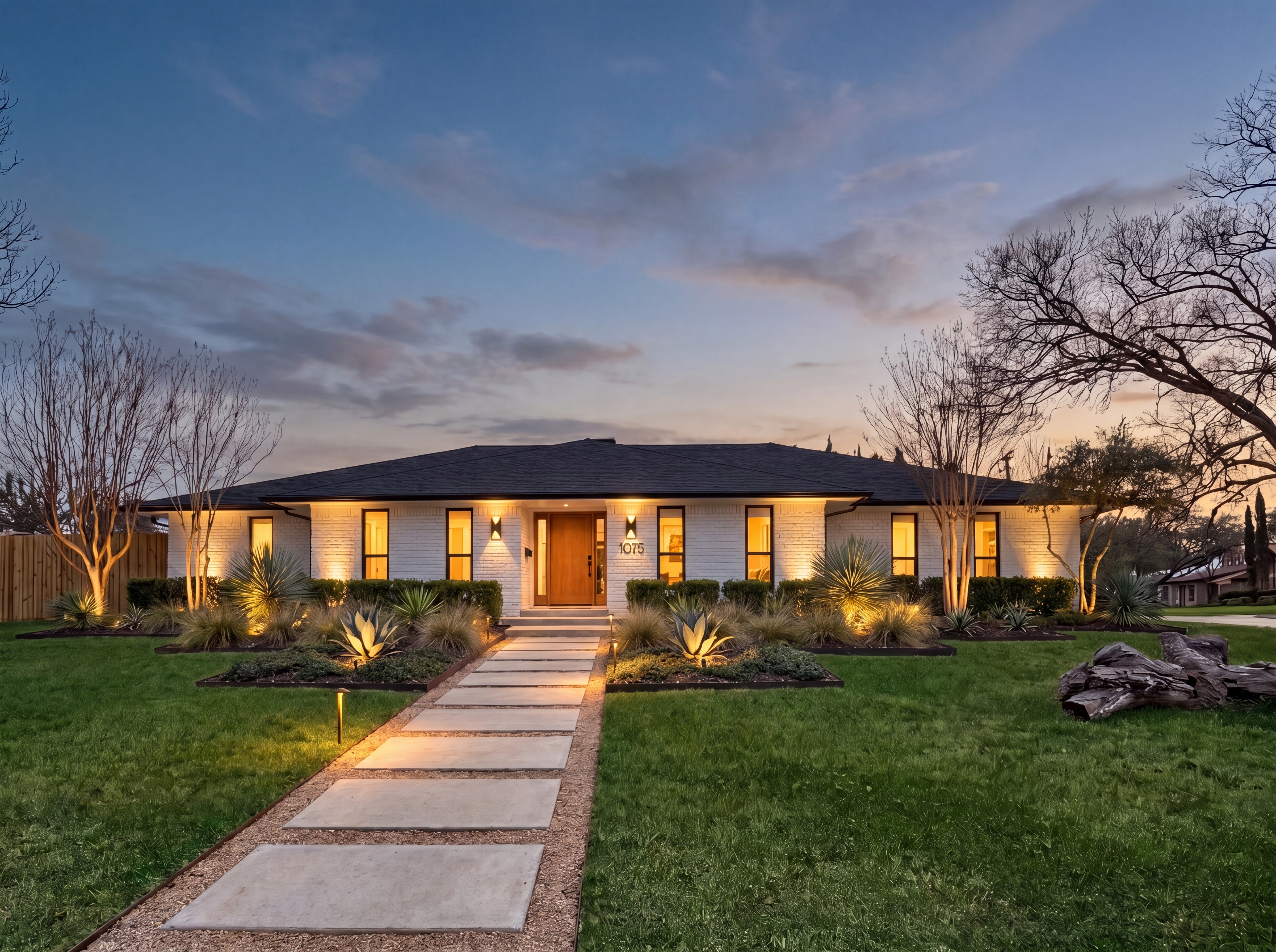 1702 Iroquois Dr, Garland proposed renovation at twilight